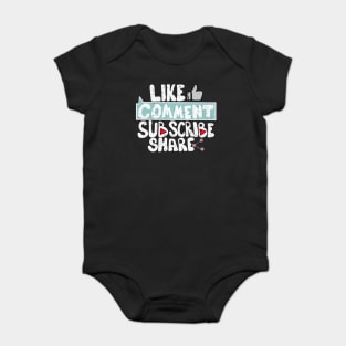 Like Comment Subscribe Share Baby Bodysuit